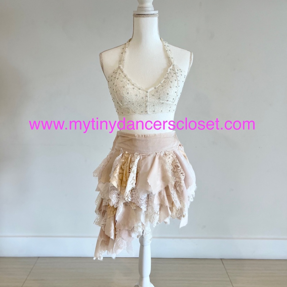 Dance Costume - Adult SM -  Unique and partially homemade - cream/ivory